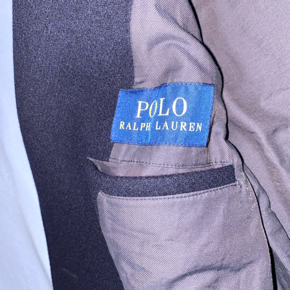 Polo Ralph Lauren Polo Wool-Blend Melton Peacoat Jacket Men’s 42L Navy Blue - Picture 10 of 14